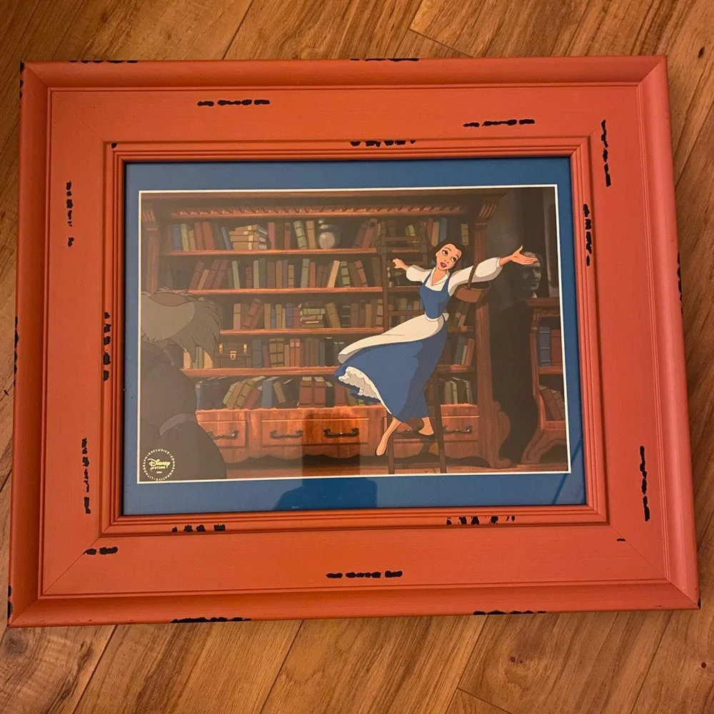 Framed & Matted Disney Lithograph Exclusive Commemorative Beauty and the Beast. - Picture 1 of 10
